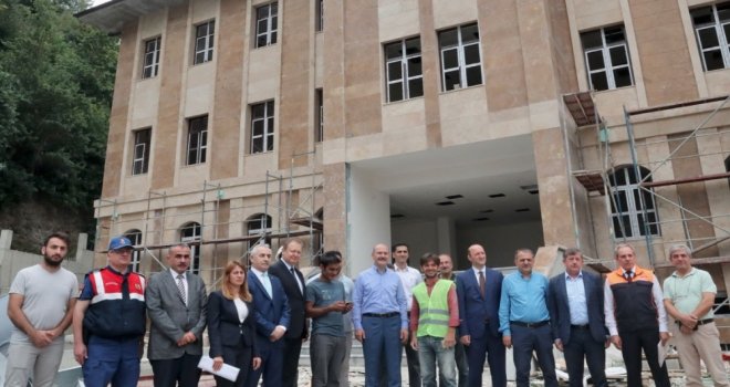 İçişleri Bakanı Süleyman Soylu, Memleketi Trabzonda Yapımı Süren Yatırımları İnceledi