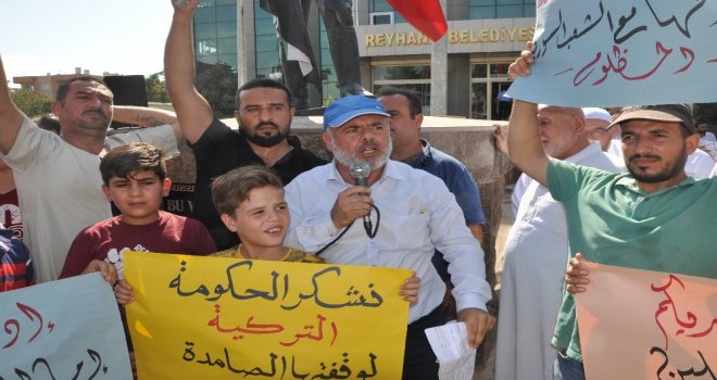 Reyhanlıdaki Suriyelilerden İdlibe Müdahaleye Protesto