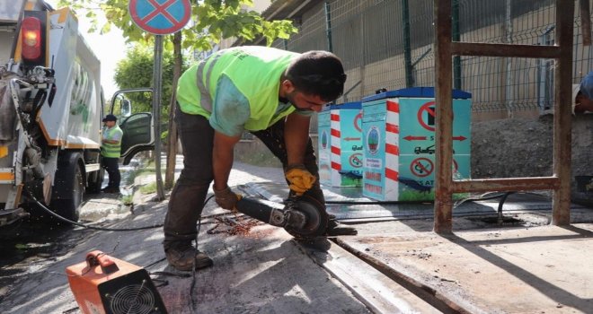 Siirtte Çöp Konteynerleri Onarılıyor