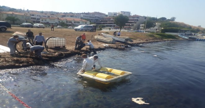 Foçada Meydana Gelen Ağır Yakıt Sızıntısı Denizi Kirletti