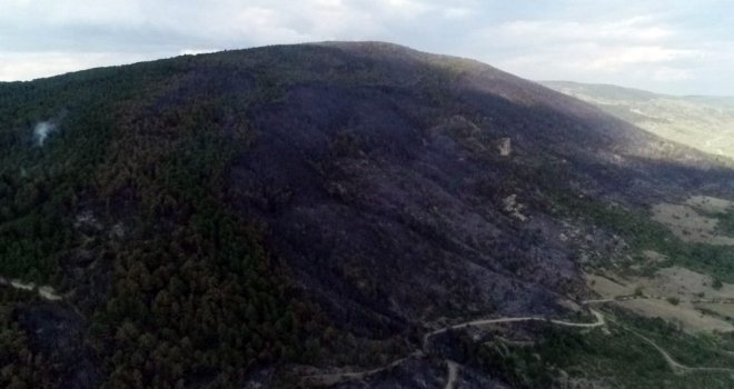 Kastamonuda Çıkan Orman Yangının Enkazı Havadan Görüntülendi