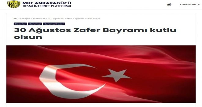 Ankaragücü Ve Gençlerbirliğinden “30 Ağustos” Mesajı