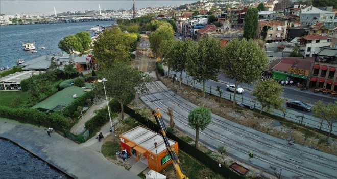 (Özel) Eminönü Alibeyköy Tramvay Hattı İnşaatında Son Durum Havadan Görüntülendi