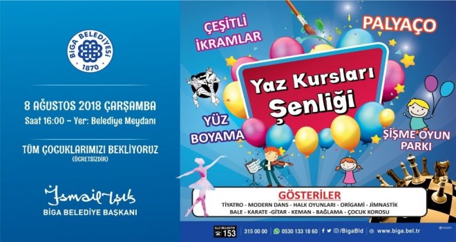 Biga Belediyesinden ‘Yaz Kursları Şenliği