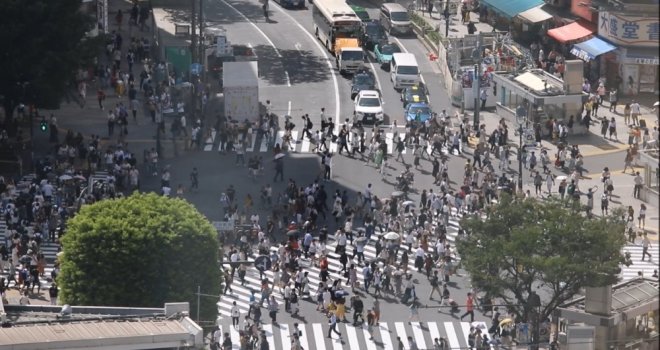Dünyanın En Kalabalık Yaya Geçidi Tokyoda