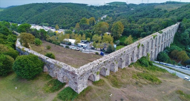 Restorasyonuna Başlanan Eyüpsultandaki Kovuk Kemer Havadan Görüntülendi