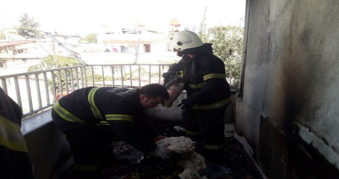 Balkonda Çıkan Yangın Korkuttu