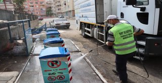 Siirtte Çöp Konteynırları Dezenfekte Ediliyor