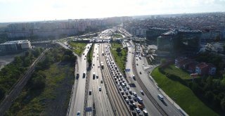 Okulların Açıldığı İlk Gün Akşam Trafiği Havadan Görüntülendi
