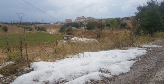 Demirci Dolu Yağışı Sonrası Beyaza Büründü