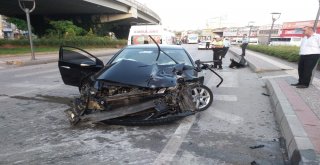 Otomobil Otobüsle Çarpıştı: 1 Yaralı