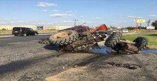 Traktörün İkiye Ayrıldığı Kaza Kamerada