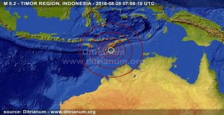 Endonezyada 6.2 Büyüklüğünde Deprem