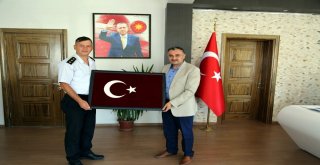 Yüzbaşı Mandardan Başkan Cabbara Veda Ziyaret