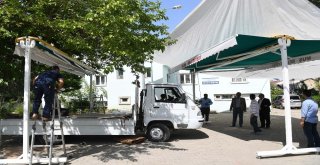 Muş Belediyesinden Cami Avlularına Tente
