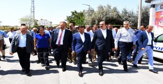 Konya Protokolünden, Yangın Felaketi Yaşayan Mar-San Esnafına Geçmiş Olsun Ziyareti